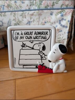 Peanuts Snoopy Ceramic Desk Accent with Red Typewriter